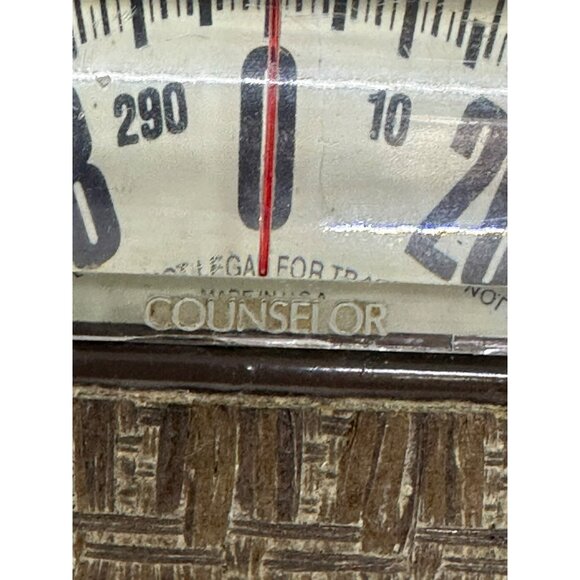 VTG Counselor Bathroom Scale 1960s Wicker Basket Weave Design MCM Retro 10"x9.5" - Picture 5 of 10